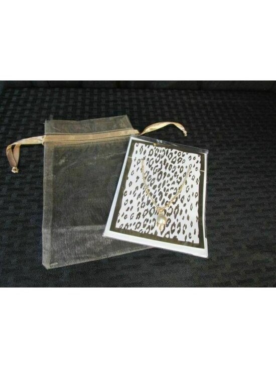 Chico's Jewelry - Chicos Faux Pearl Pendant Gold Tone Chain Gift Card Bag New 16" Necklace Gift